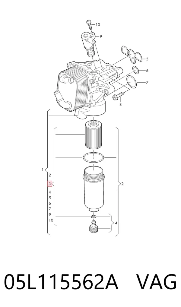 Filtr oleju 05L115562A VAG