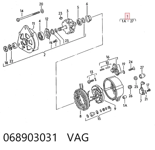 Alternator 068903031 VAG