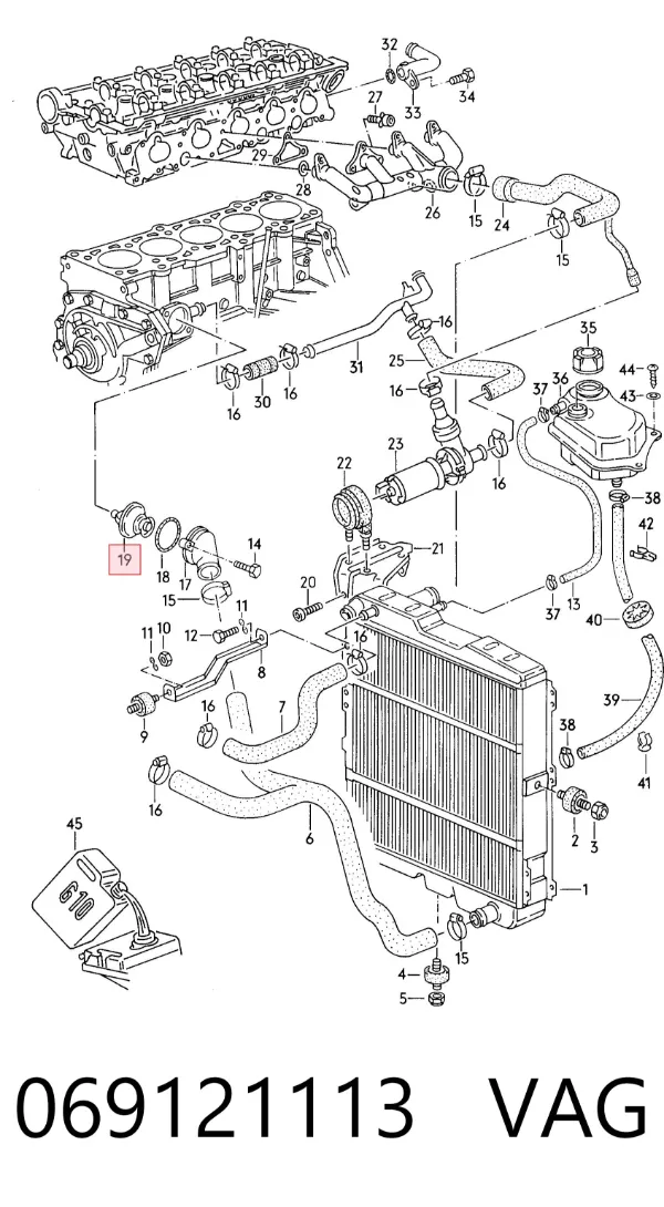 Termostat 069121113 VAG