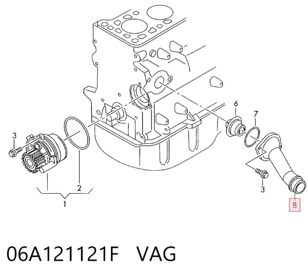 Pokrywa termostatu 06A121121F VAG