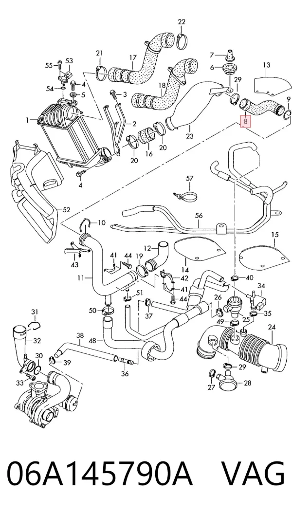 Króciec powietrza 06A145790A VAG
