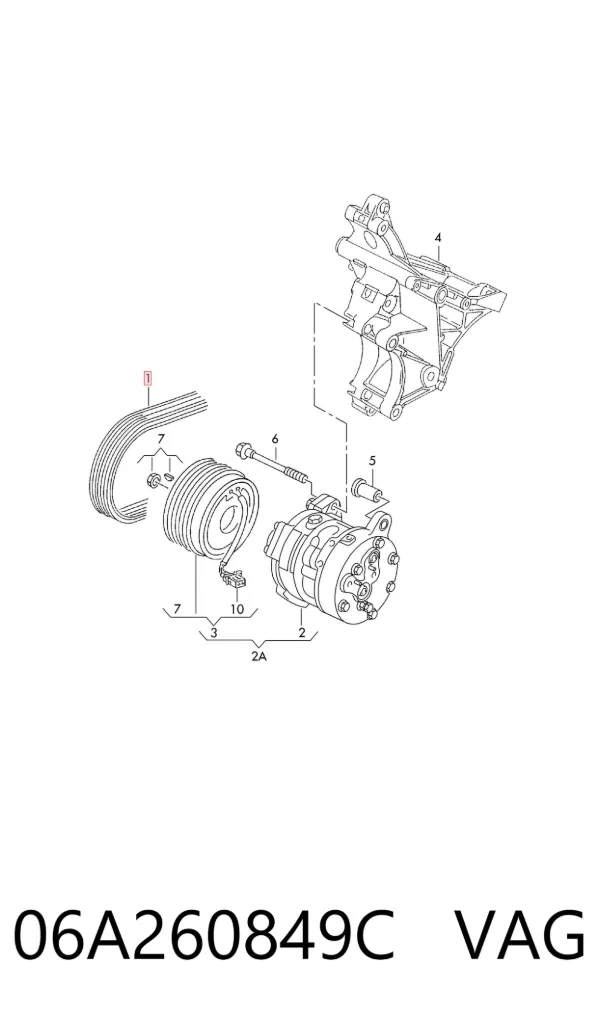 Pas napędowy mechanizmów 06A260849C VAG