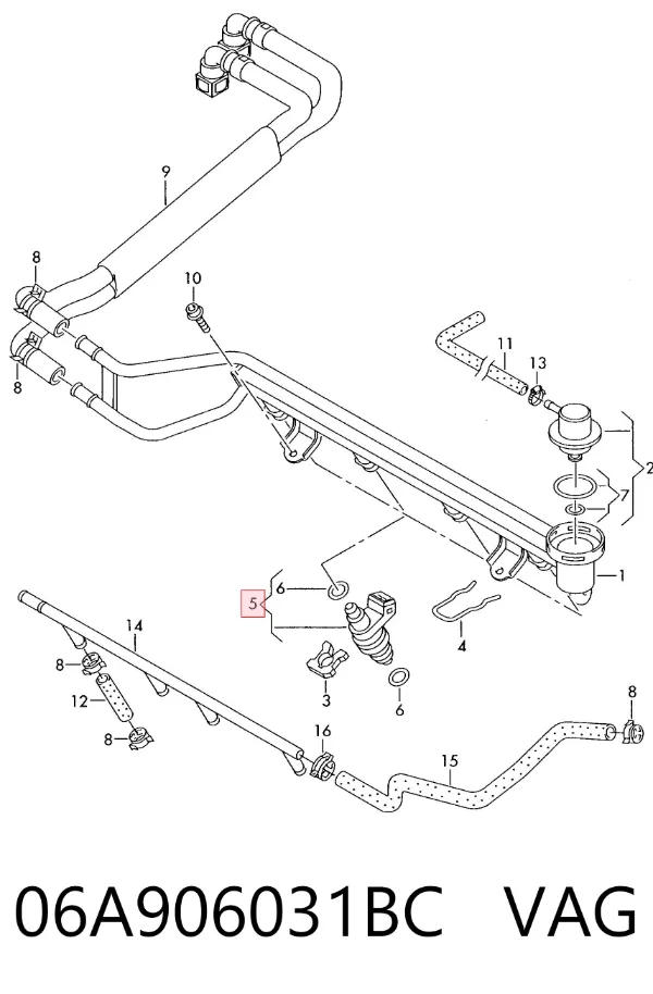 Wtryskiwacz paliwa 06A906031BC VAG