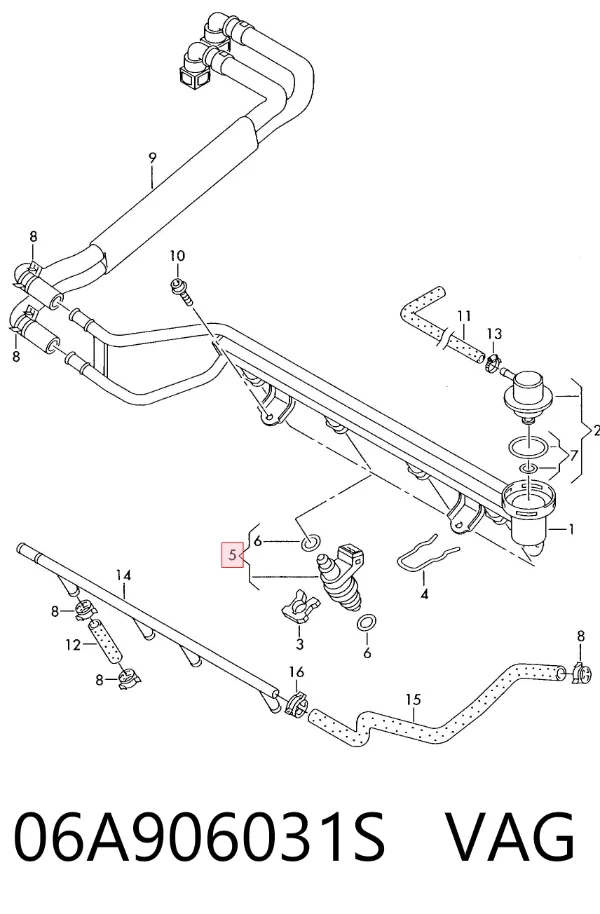 Wtryskiwacz paliwa 06A906031S VAG