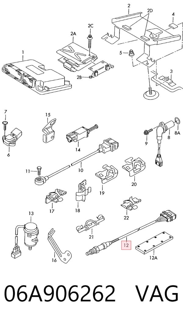 Sonda lambda czujnik tlenu po katalizatorze 06A906262 VAG
