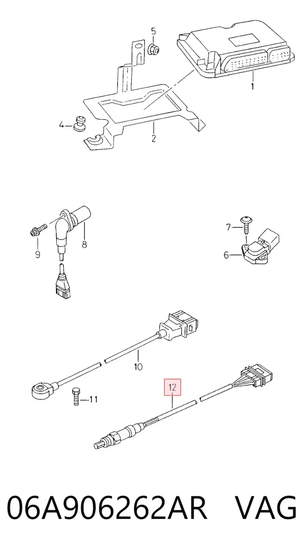 Sonda lambda czujnik tlenu po katalizatorze 06A906262AR VAG