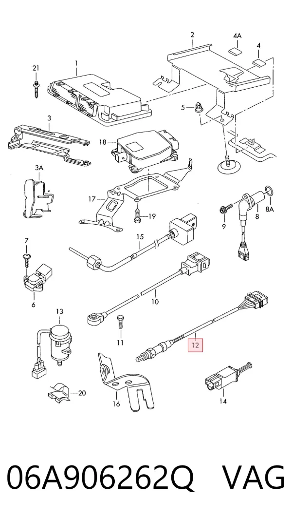 Sonda lambda czujnik tlenu przed katalizatorem 06A906262Q VAG