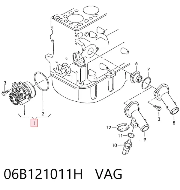 Pompa chłodząca wodna 06B121011H VAG