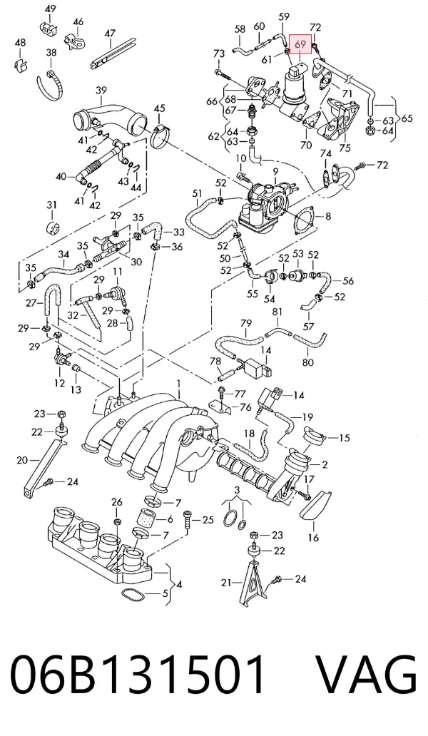 Zawór recyrkulacji spalin EGR 06B131501 VAG