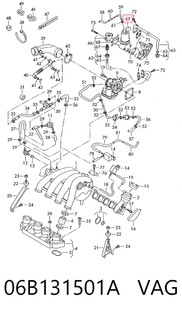Zawór recyrkulacji spalin EGR 06B131501A VAG