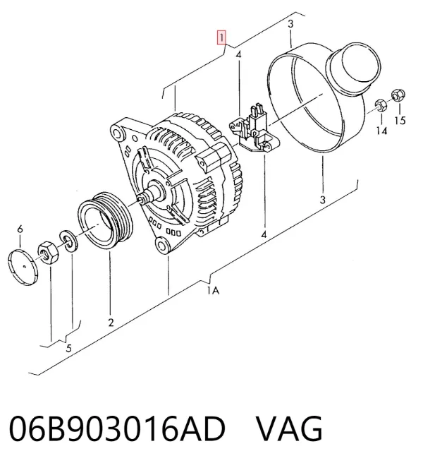 Alternator 06B903016AD VAG