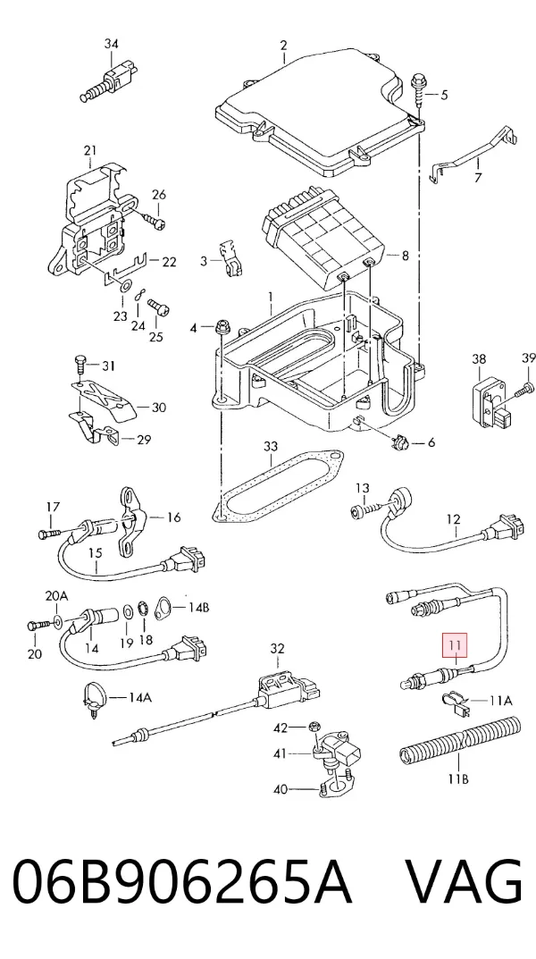 Sonda lambda czujnik tlenu po katalizatorze 06B906265A VAG