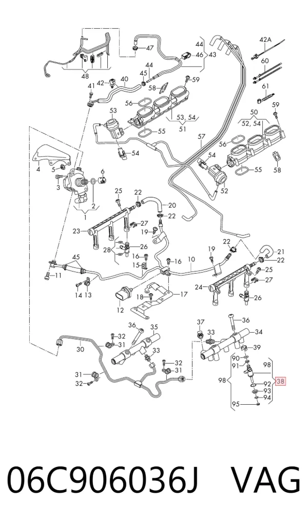 Wtryskiwacz paliwa 06C906036J VAG