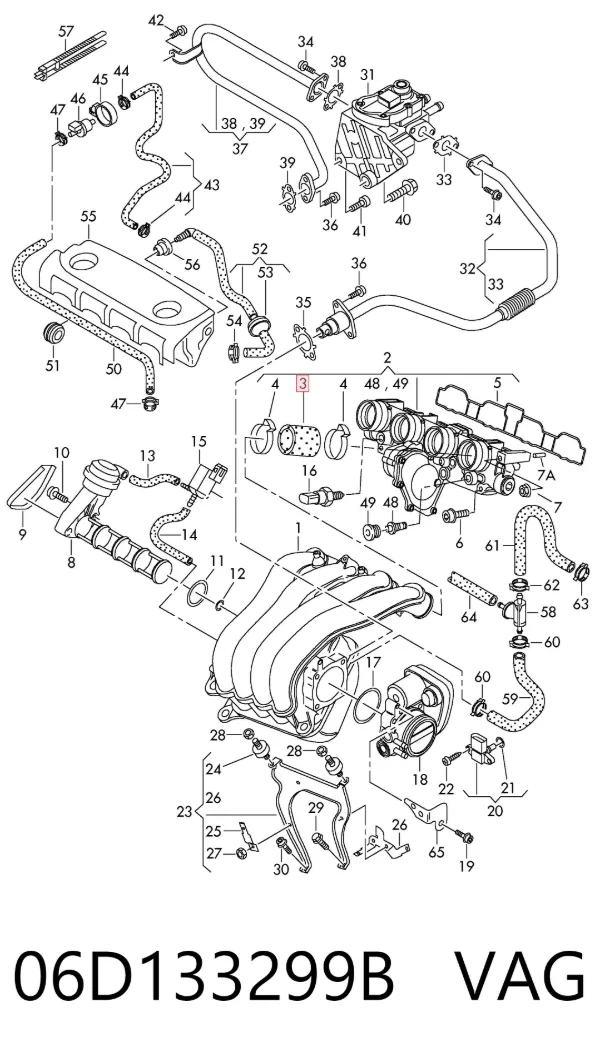 Króciec powietrza 06D133299B VAG