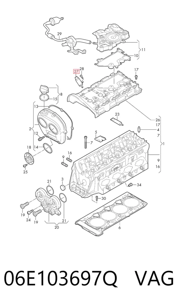 Zawór elektromagnetyczny faz rozrządu 06E103697Q VAG