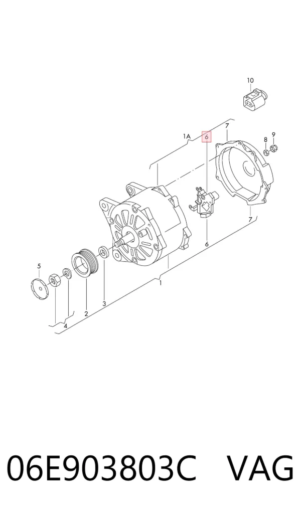 Regulator alternatora (przekaźnik ładowania) 06E903803C VAG