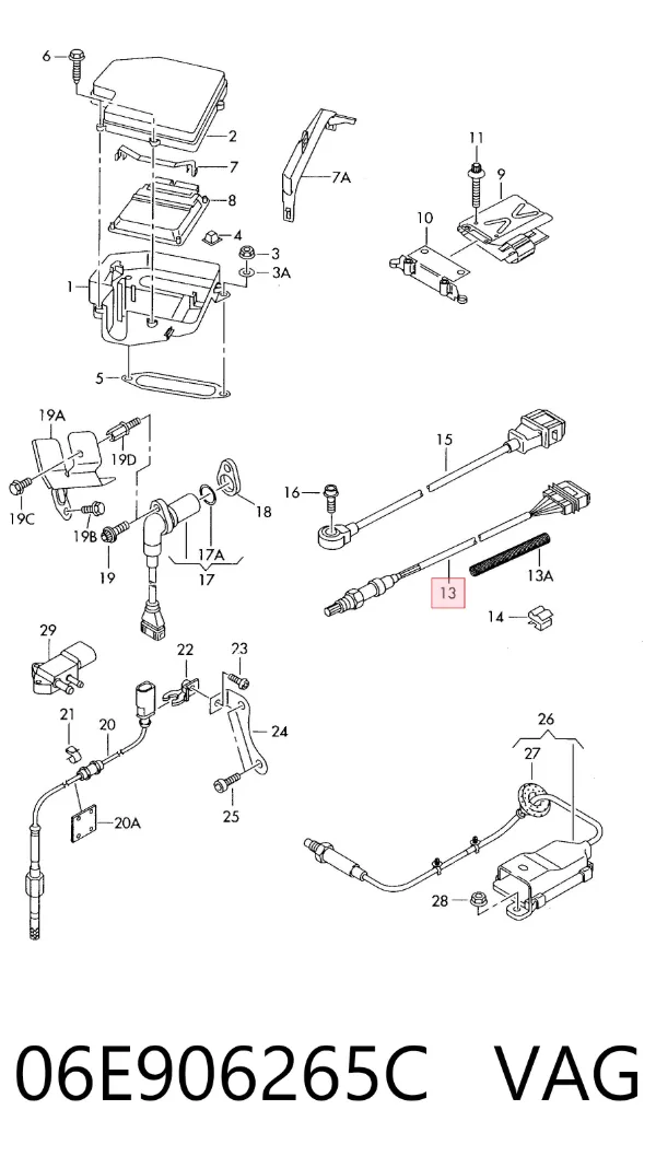 Sonda lambda czujnik tlenu przed katalizatorem 06E906265C VAG