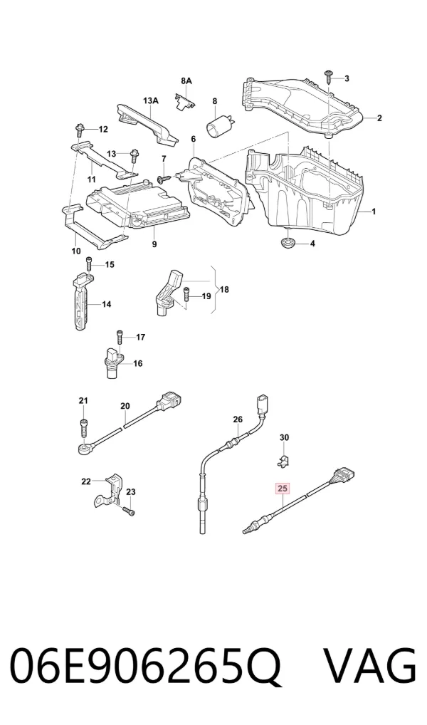 Sonda lambda czujnik tlenu po katalizatorze 06E906265Q VAG