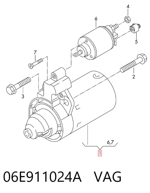 Rozrusznik 06E911024A VAG