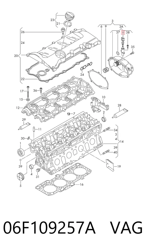 Zawór elektromagnetyczny faz rozrządu 06F109257A VAG