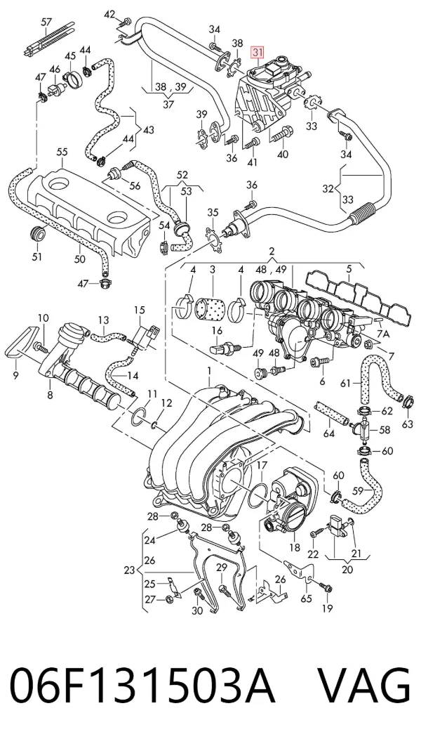 Zawór recyrkulacji spalin EGR 06F131503A VAG
