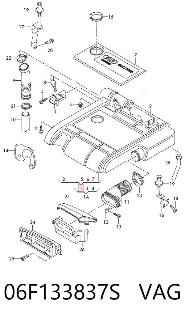 Filtr powietrza 06F133837S VAG