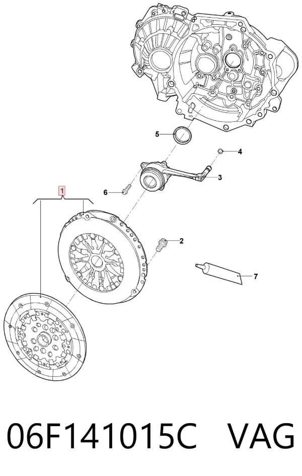 Zestaw sprzęgła (3 części) 06F141015C VAG