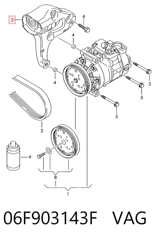 Wspornik alternatora 06F903143F VAG