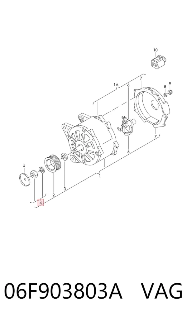 Regulator alternatora (przekaźnik ładowania) 06F903803A VAG