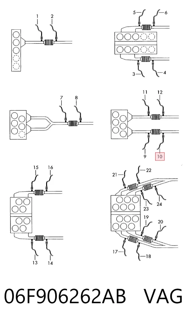 Sonda lambda czujnik tlenu po katalizatorze prawy 06F906262AB VAG