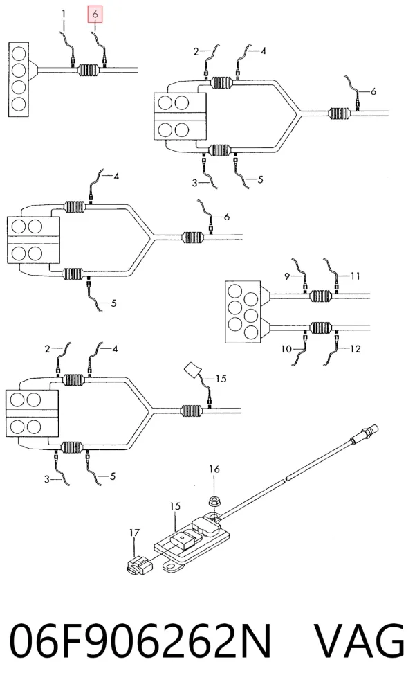 Sonda lambda czujnik tlenu po katalizatorze 06F906262N VAG