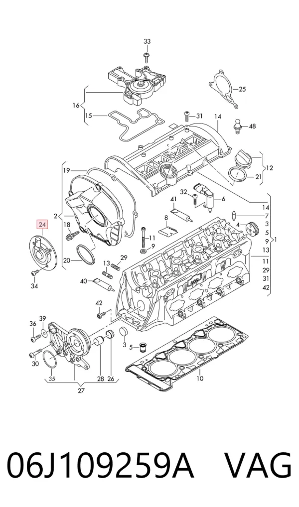 Zawór elektromagnetyczny faz rozrządu 06J109259A VAG
