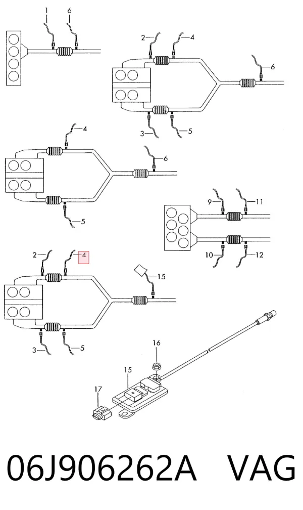Sonda lambda, czujnik tlenu 06J906262A VAG