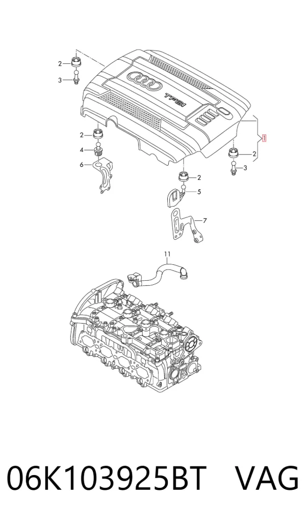 Pokrywa silnika dekoracyjna Audi A3 8VS, 8VM
