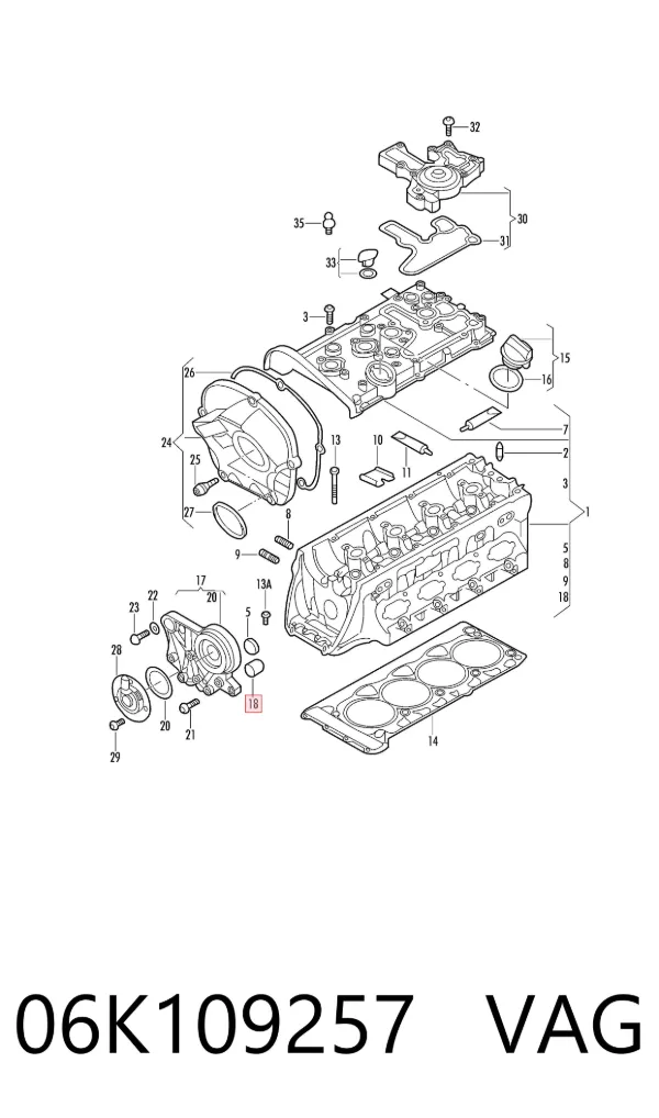 Zawór elektromagnetyczny faz rozrządu 06K109257 VAG