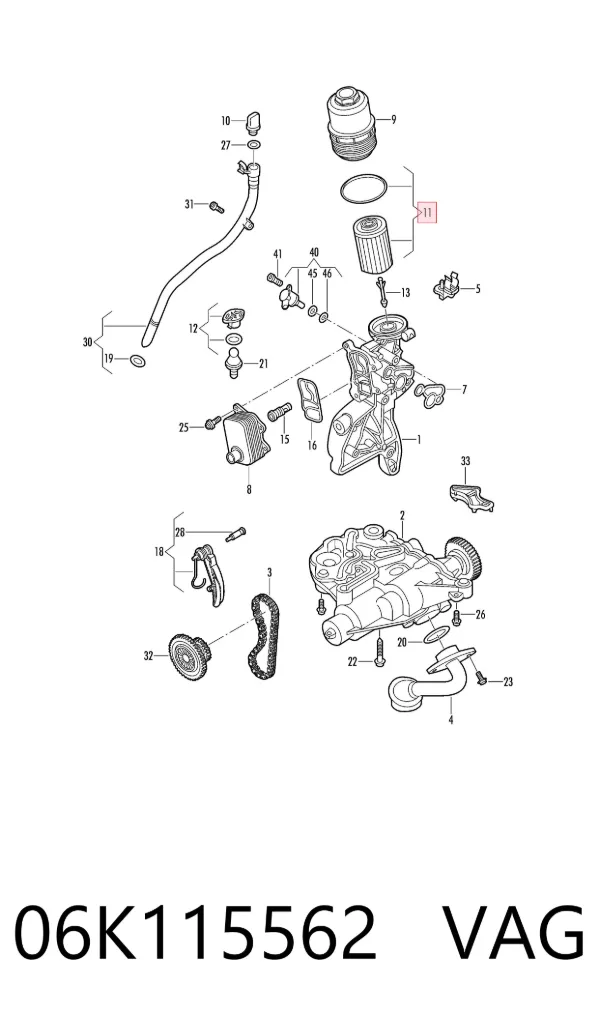Filtr oleju 06K115562 VAG