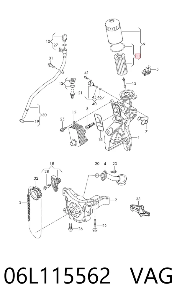 Filtr oleju 06L115562 VAG
