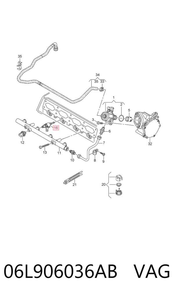 Wtryskiwacz paliwa 06L906036AB VAG
