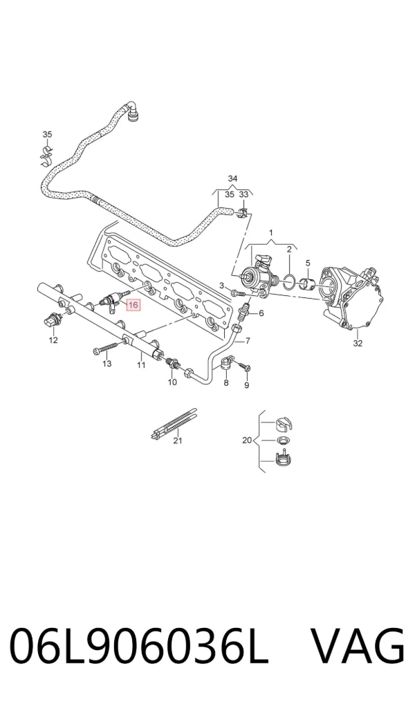 Wtryskiwacz paliwa 06L906036L VAG