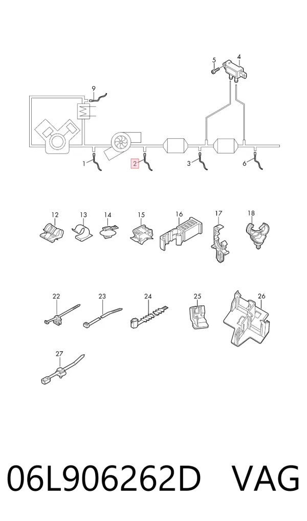 Sonda lambda czujnik tlenu przed katalizatorem 06L906262D VAG