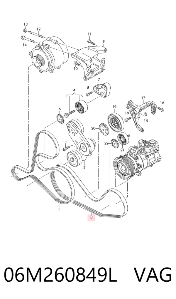 Pas napędowy mechanizmów 06M260849L VAG