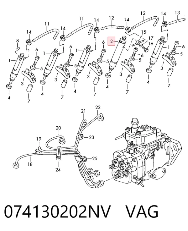 Wtryskiwacz paliwa 074130202NV VAG