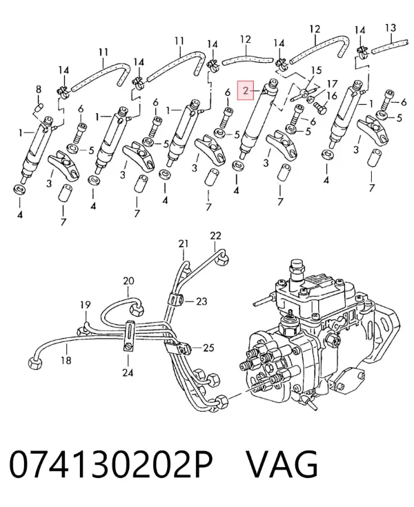 Wtryskiwacz paliwa 074130202P VAG