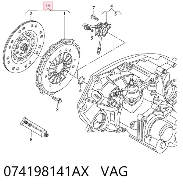 Zestaw sprzęgła (3 części) 074198141AX VAG
