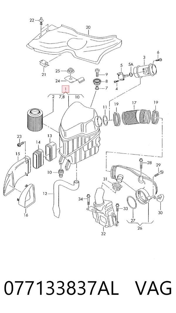 Obudowa filtra powietrza Audi A8 D3
