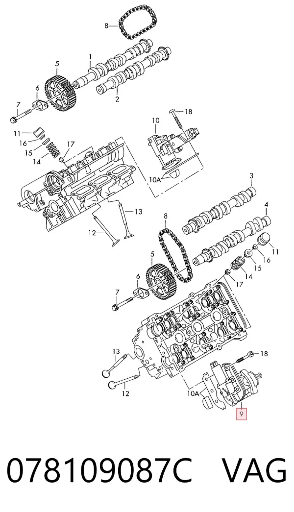 Regulator faz rozrządu 078109087C VAG