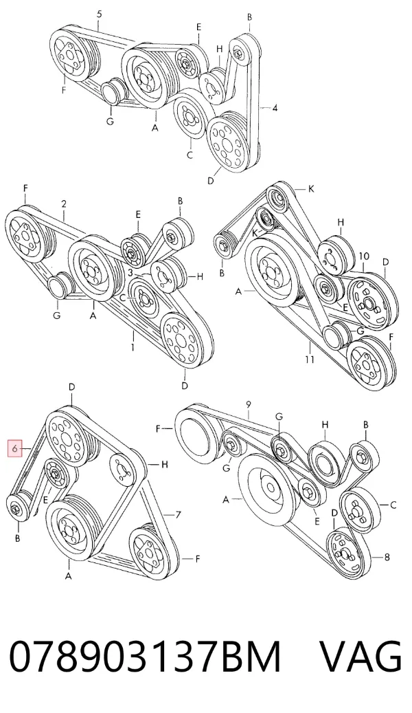 Pas napędowy mechanizmów 078903137BM VAG