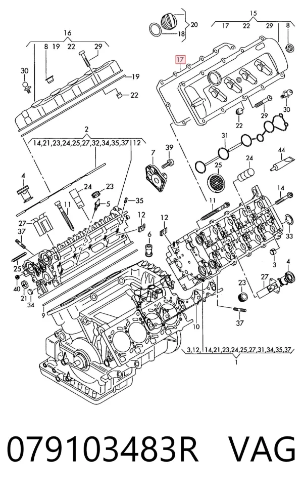 Uszczelka głowicy cylindrów 079103483R VAG