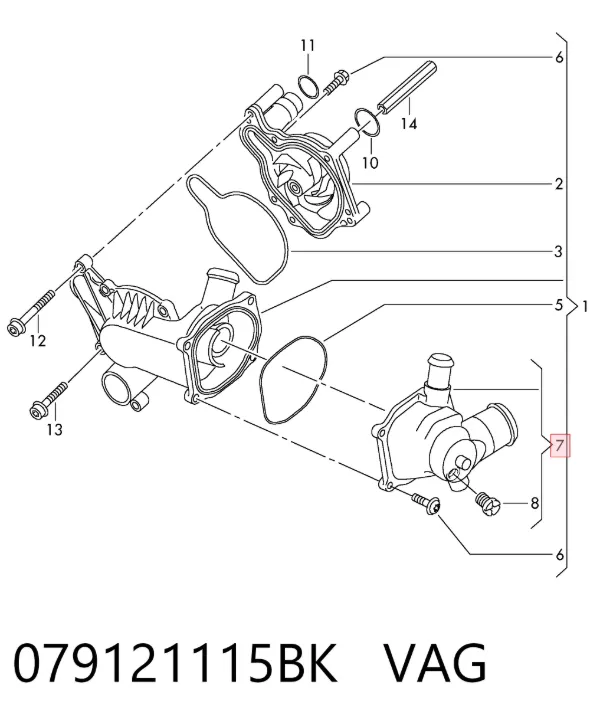 Termostat 079121115BK VAG
