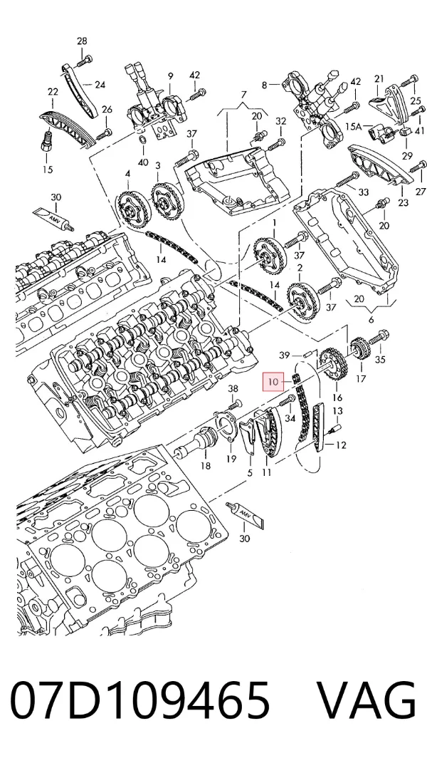 Łańcuch rozrządu 07D109465 VAG